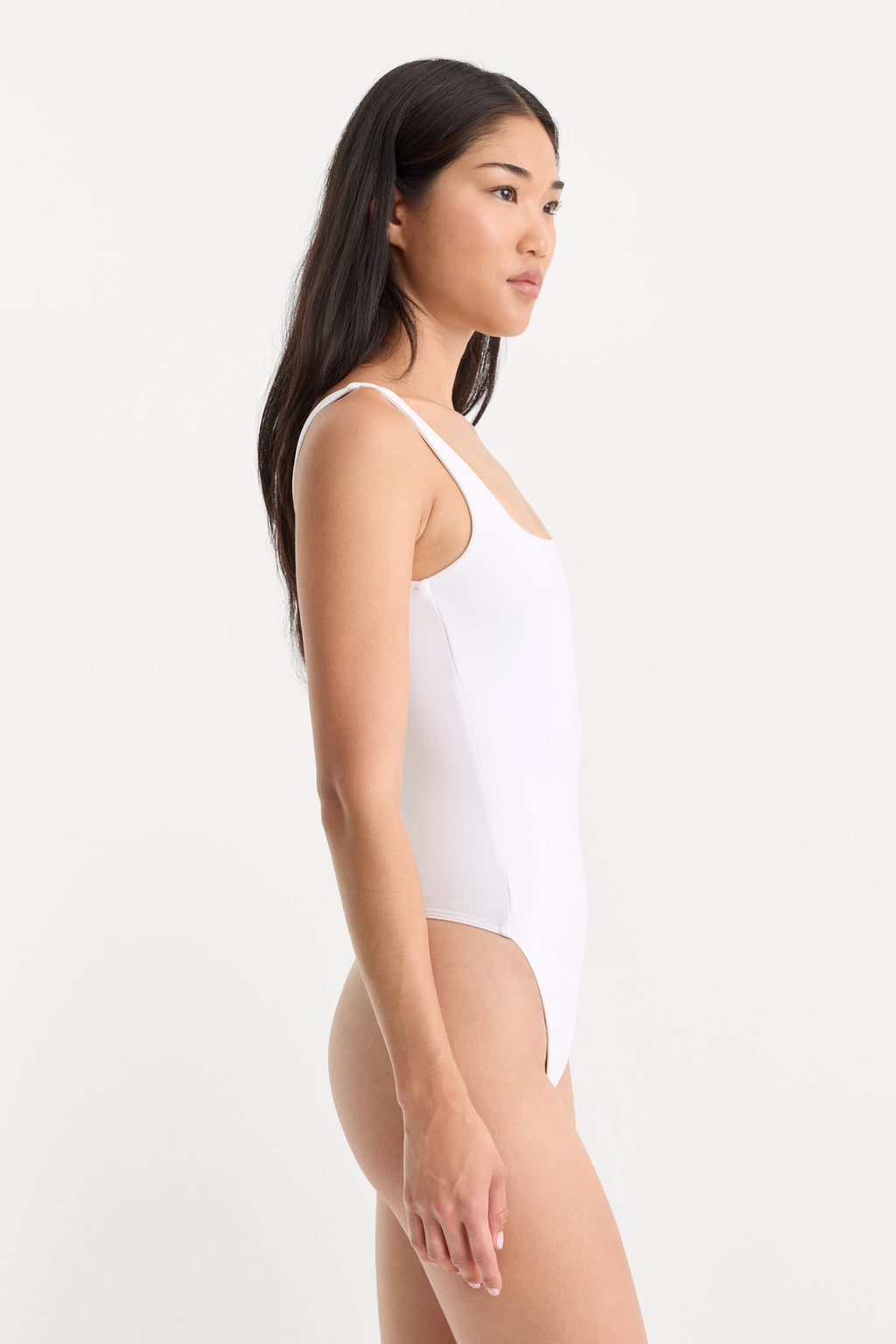 Sculpting Modern Tank Bodysuit in White001