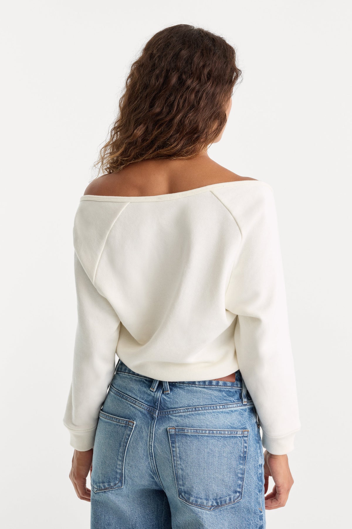 The French Terry Tie Sweatshirt in Chalk