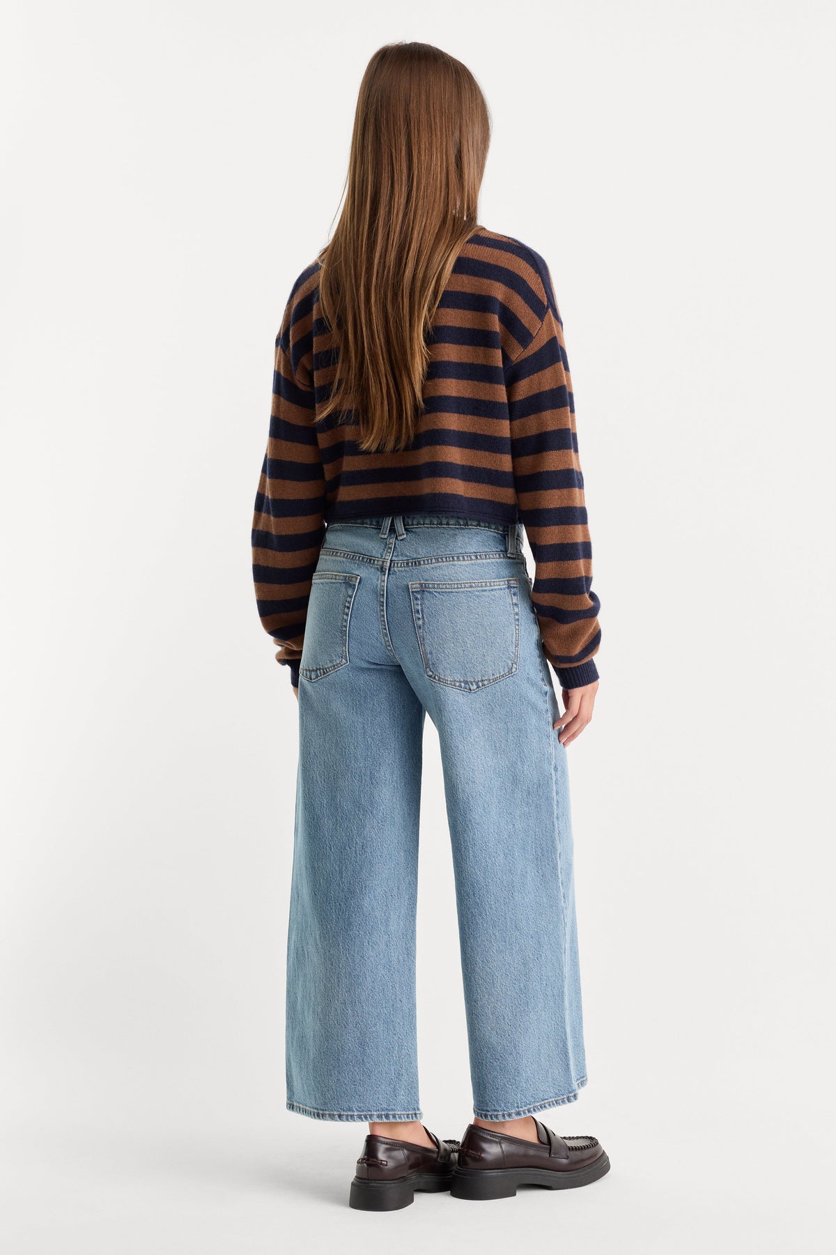Vintage Wide Crop Jeans in Zaney