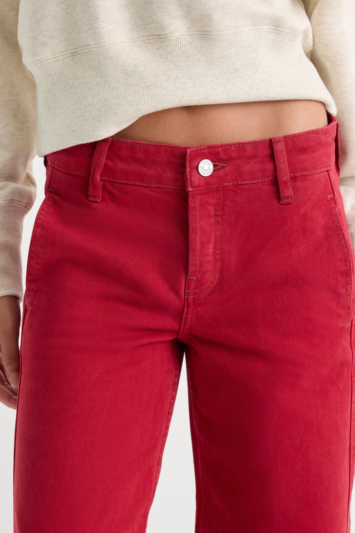 Vintage Wide Crop Jeans in Scooter