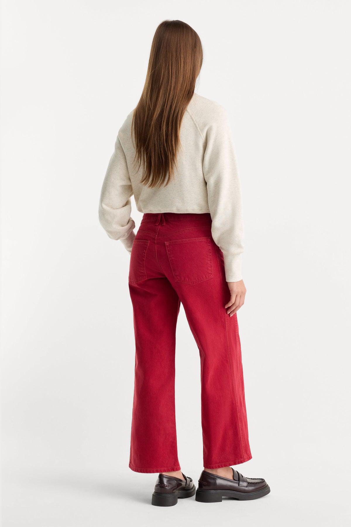 Vintage Wide Crop Jeans in Scooter