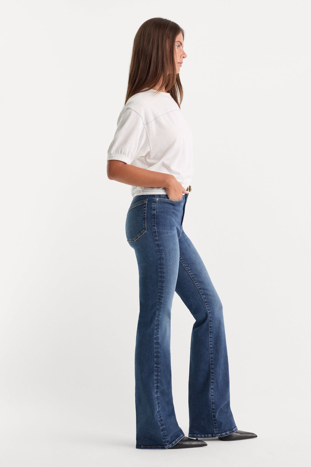 Always Fits Good Classic Bootcut Jeans in Indigo446