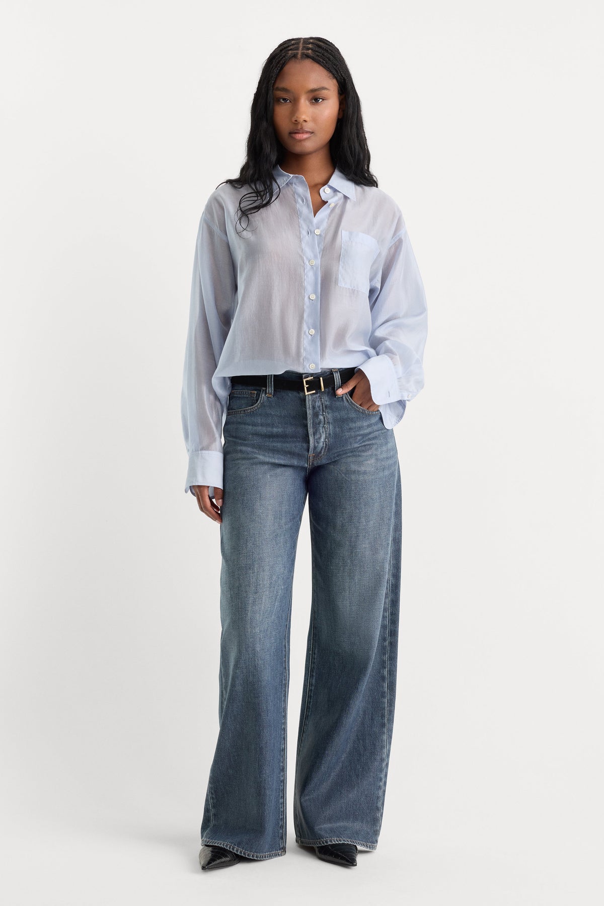 COATED VINTAGE LOW SLUNG BAGGY JEANS | LAINE