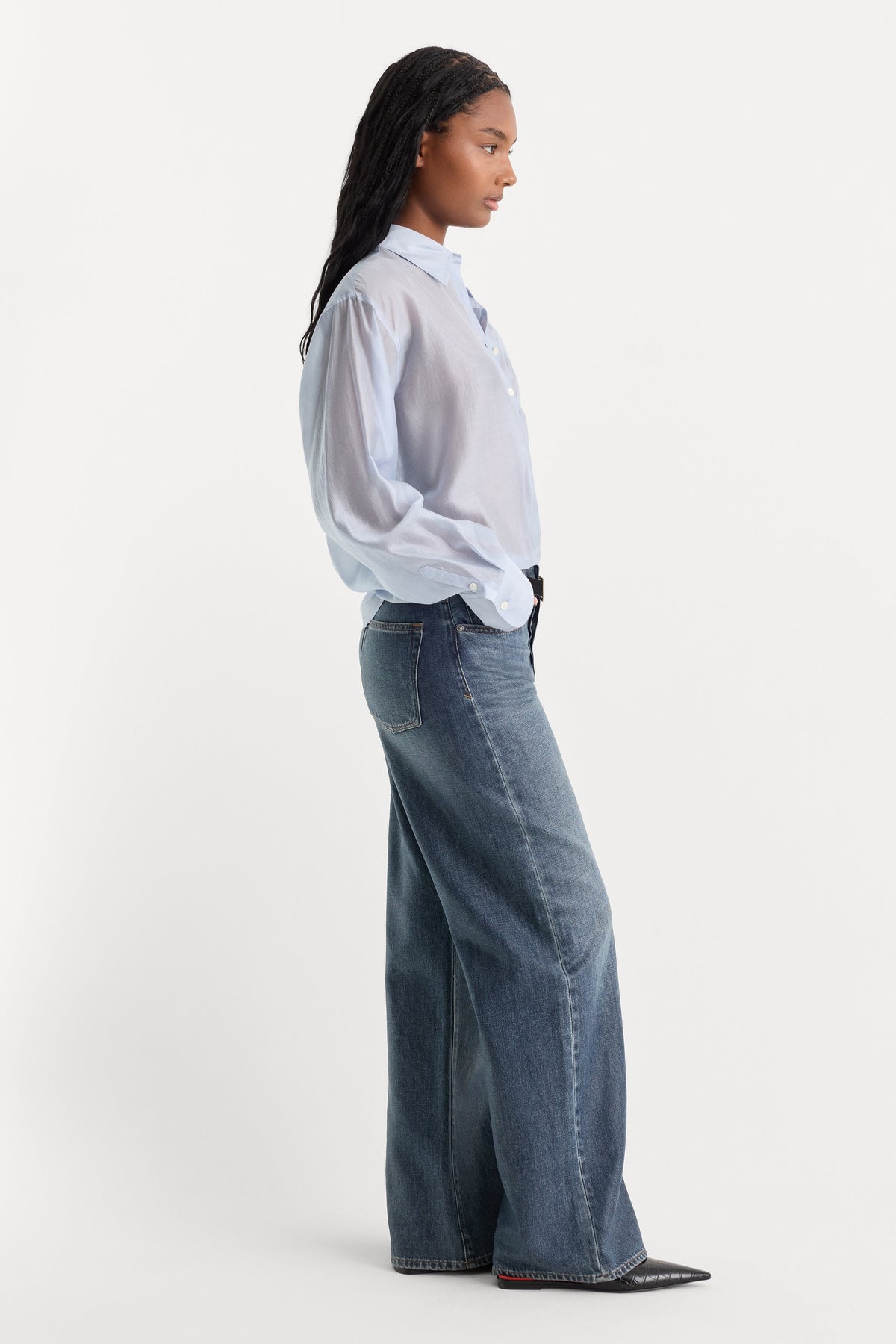 Coated Vintage Low-Slung Baggy Jeans in Laine