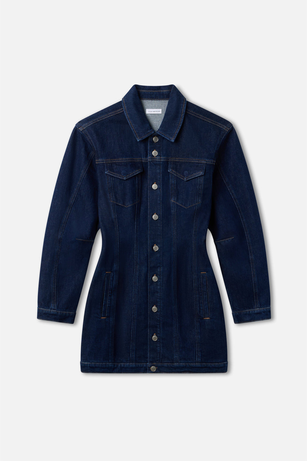 Barrel Long Sleeve Mini Dress in Indigo982
