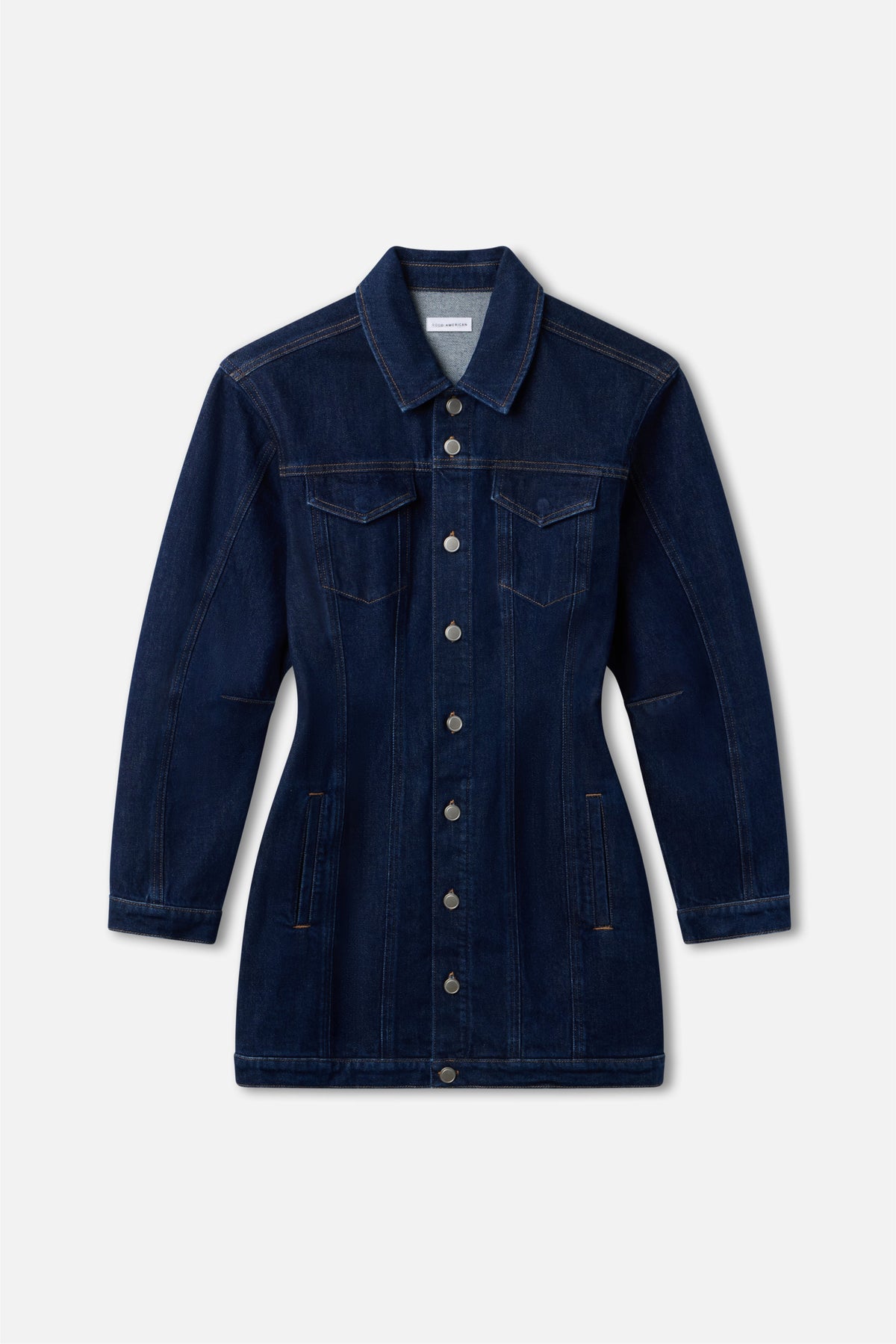 Barrel Long Sleeve Mini Dress in Indigo982