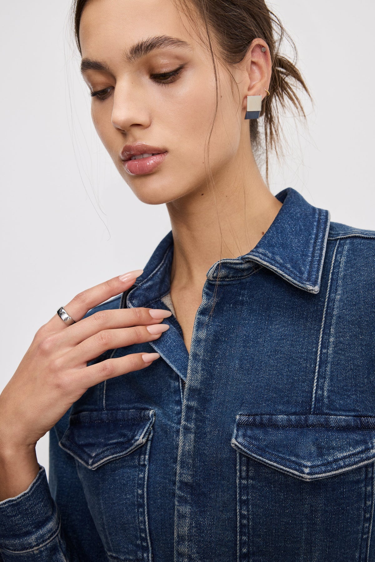 Fit for Success Long-Sleeve Midi Dress in Indigo724