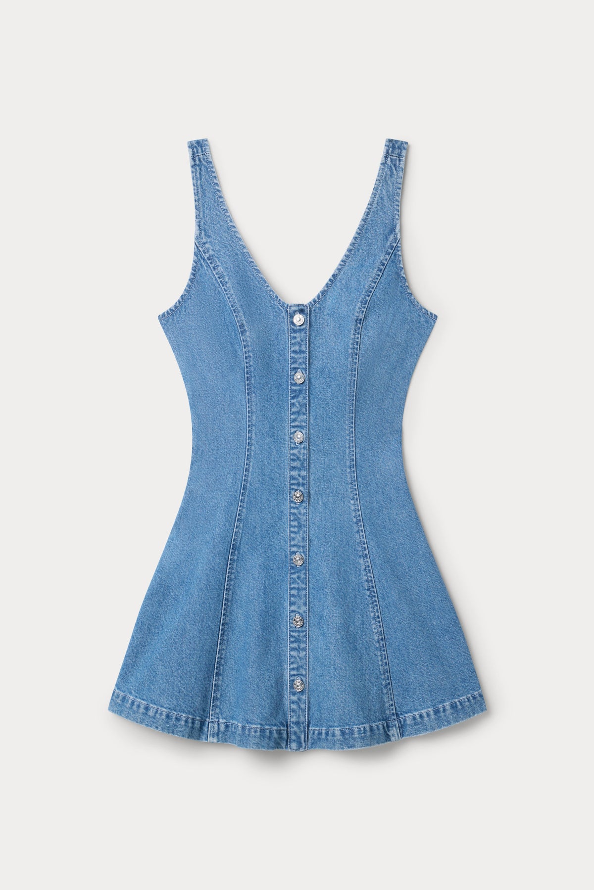 The Flouncy Denim Dress in Indigo