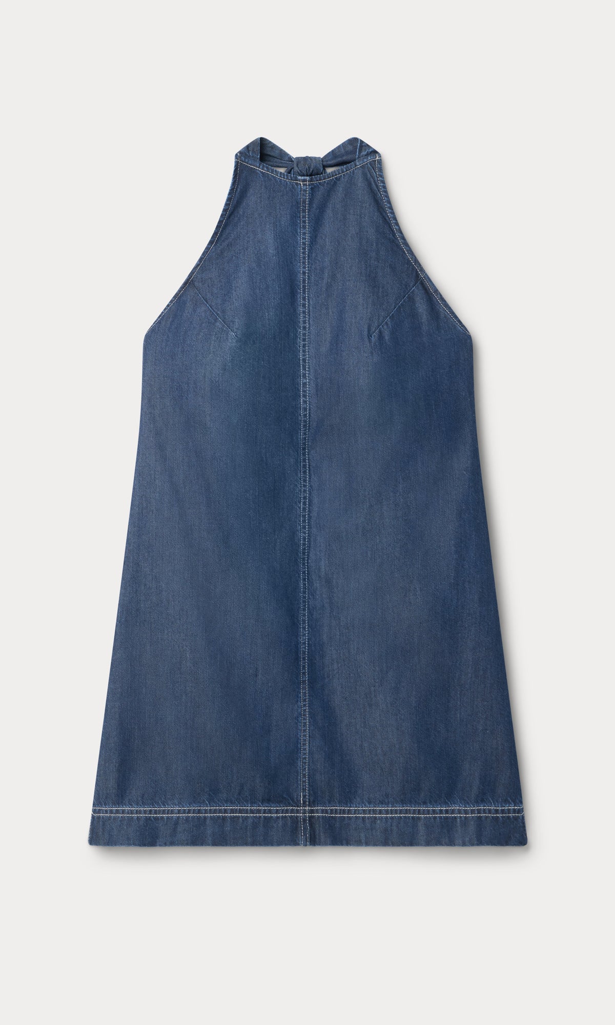 Denim Halter Shift Dress in Indigo1187