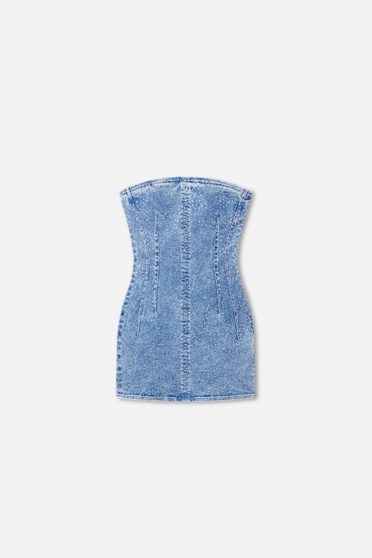 Crystal Strapless Mini Dress in Indigo1097