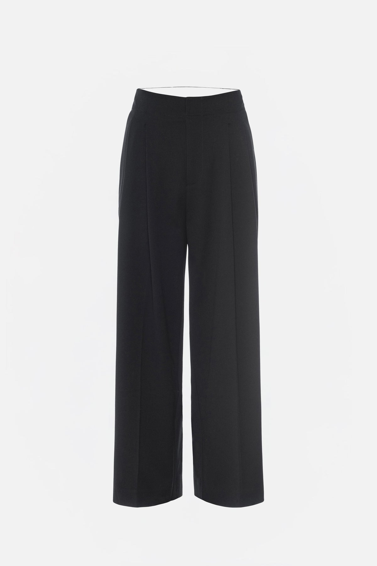 Essential Suiting Pleated Cropped Trousers in Dark Heather Gray