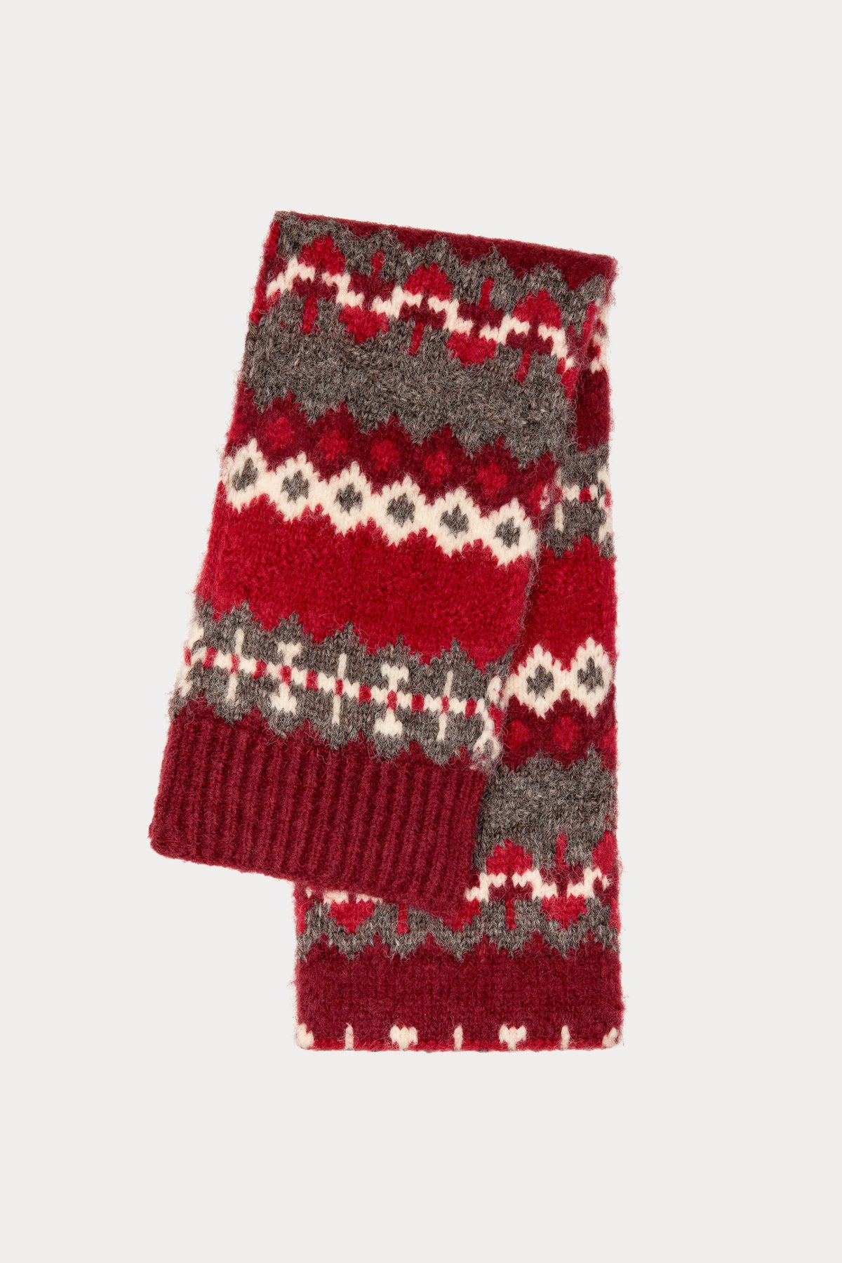 THE KNIT SCARF | BORDEAUX FAIR ISLE