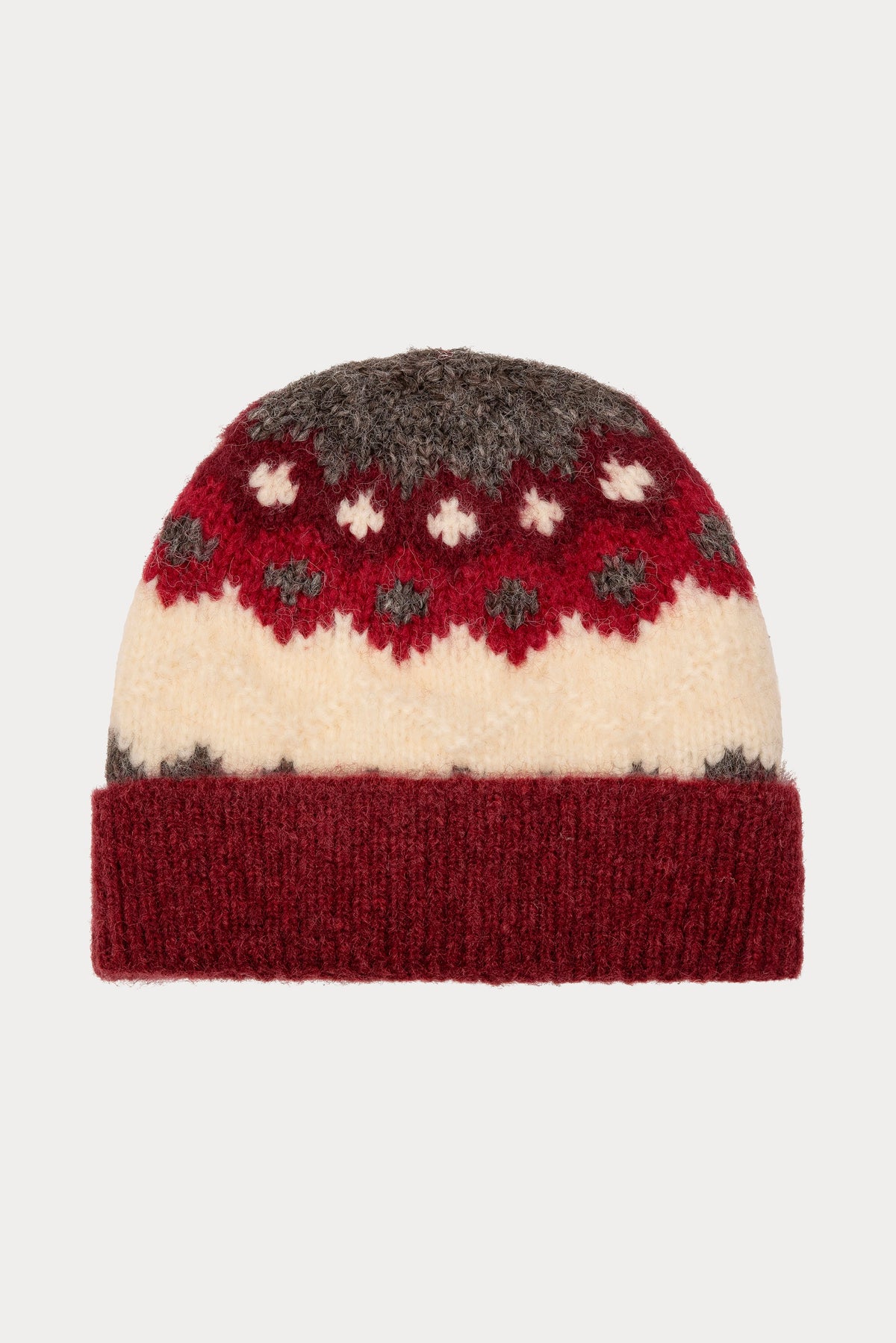 THE KNIT BEANIE | BORDEAUX FAIR ISLE