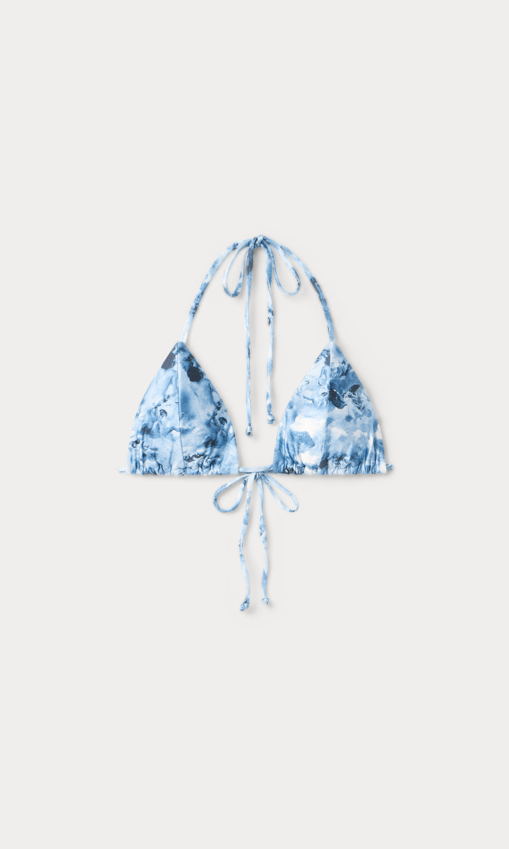 Print String Bikini Top in Blue Angel Print