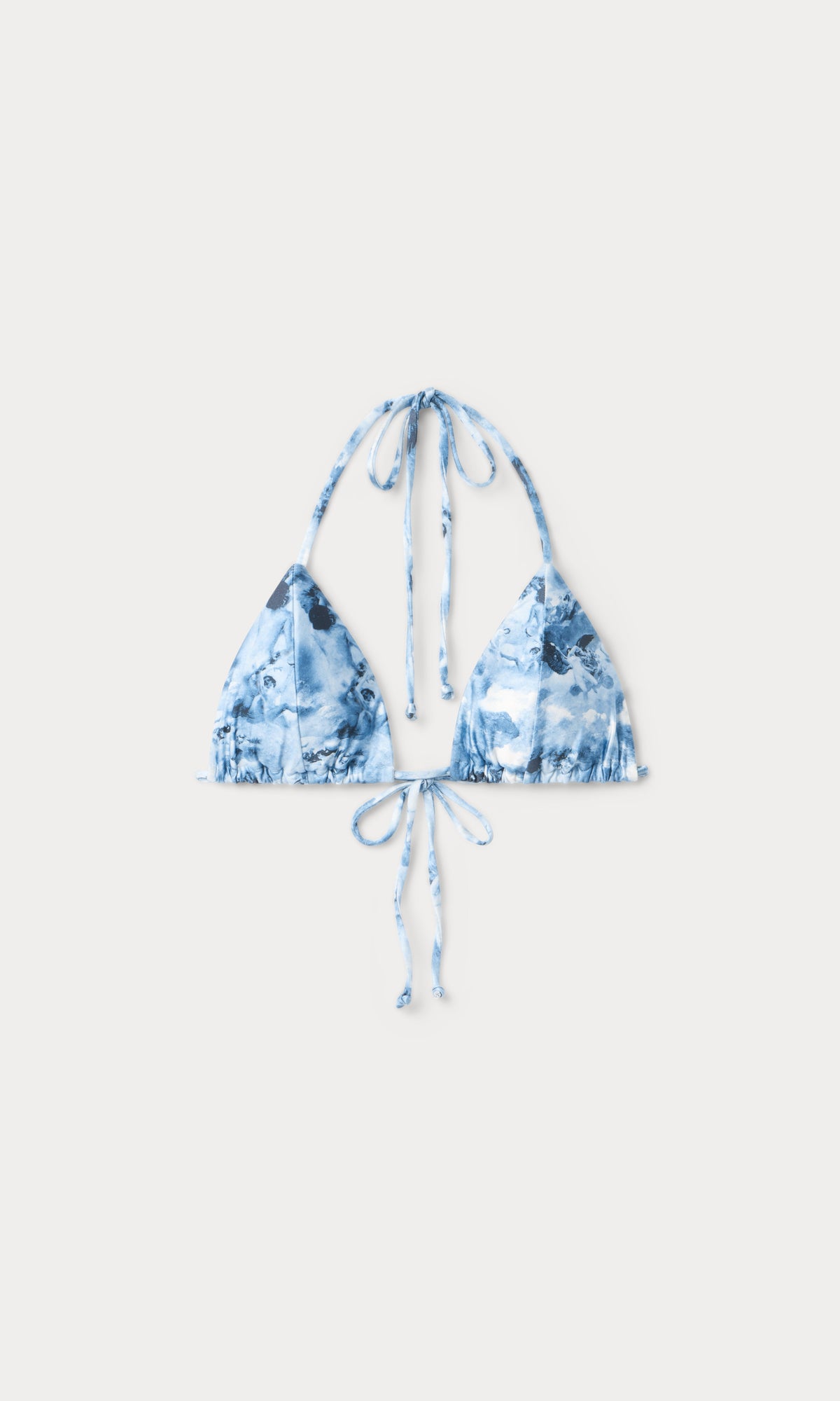 Print String Bikini Top in Blue Angel Print