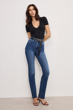Skinny Eyelet Belt in Black001