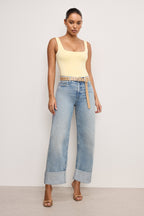 Skinny Eyelet Belt in Tan002