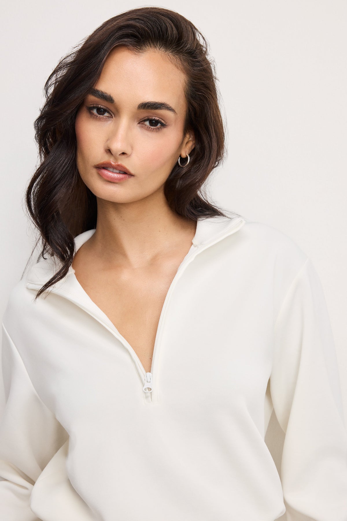 The Air Soft Half Zip Sweatshirt in Cloud White001