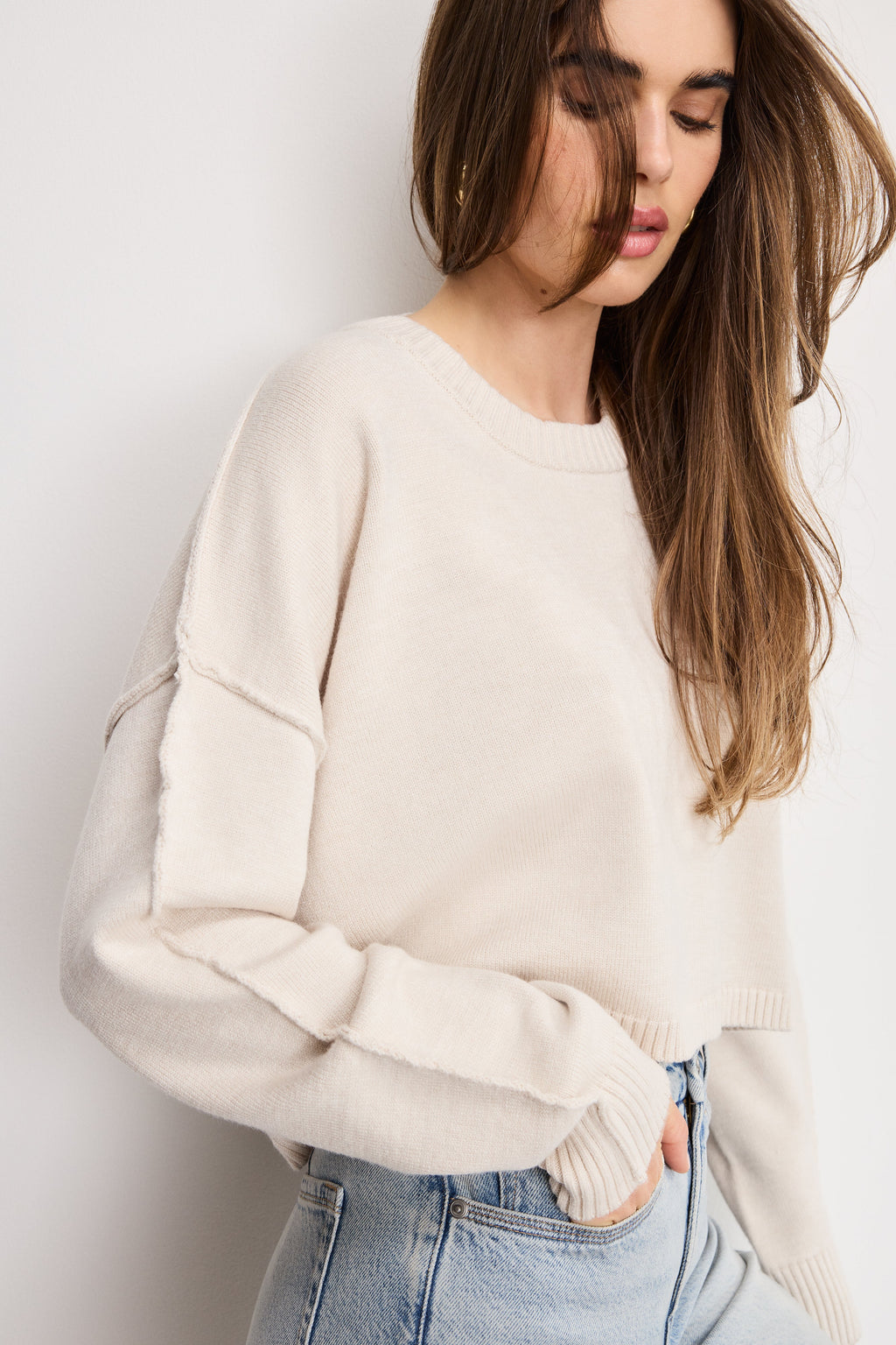 Cozy Knit Crew Neck in Vanilla001