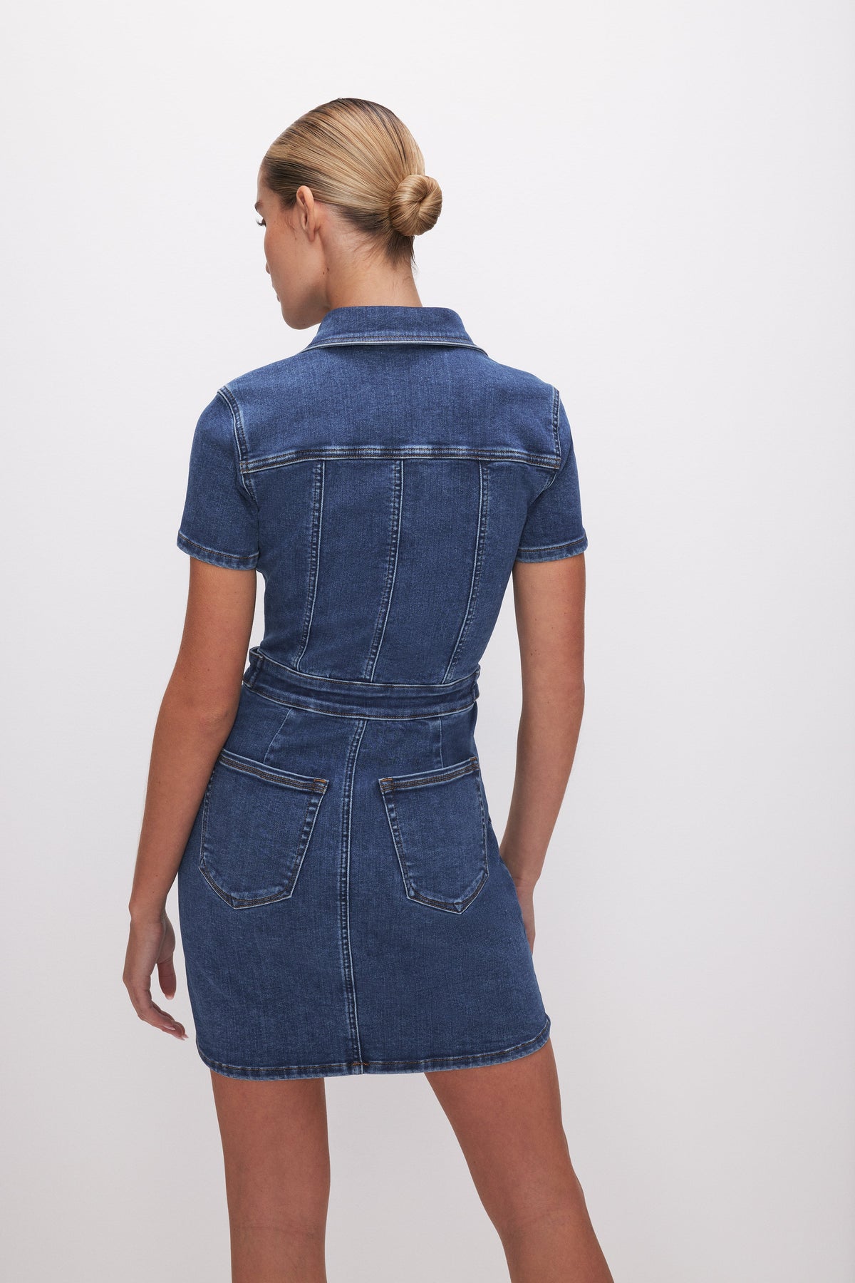 Fit for Success Denim Mini Dress in Indigo594