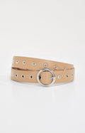 SKINNY EYELET BELT | TAN002