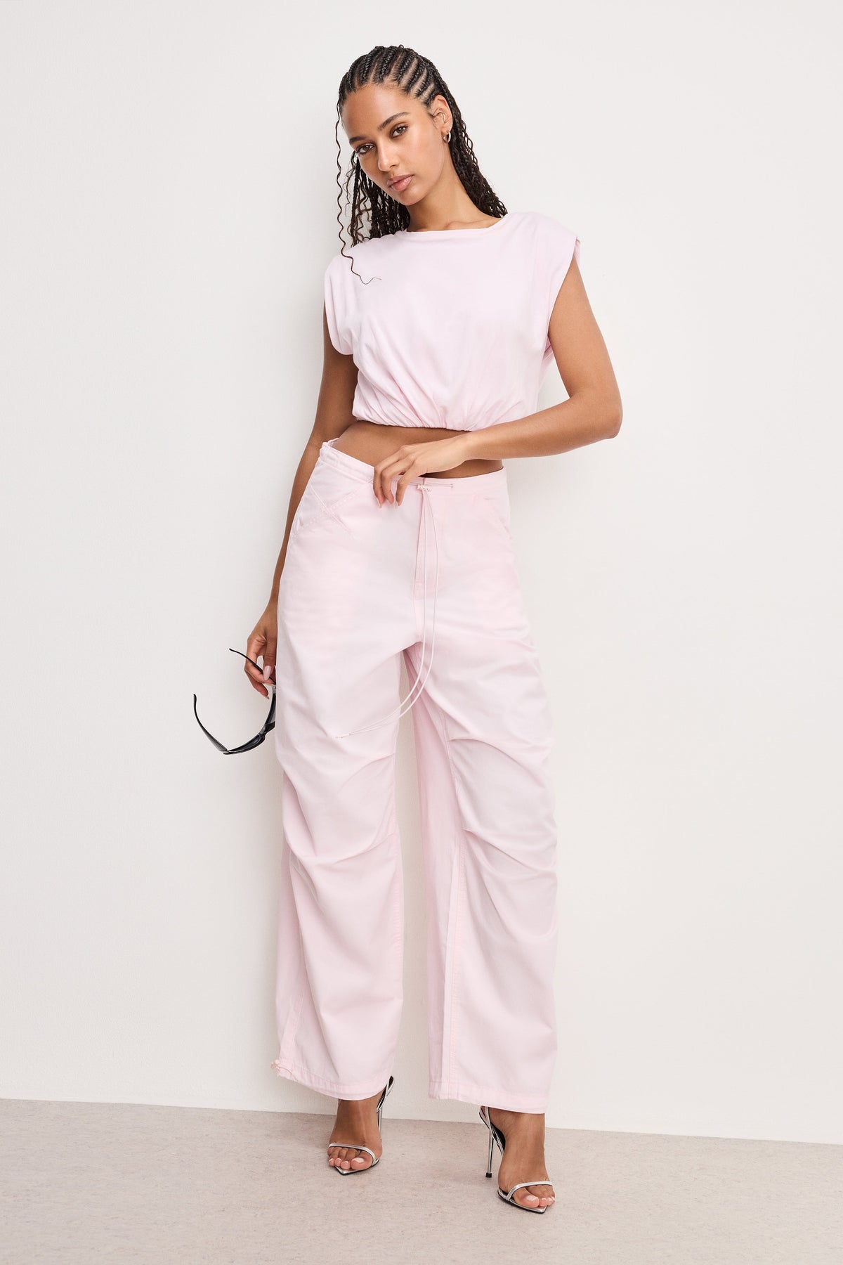 The Twill Parachute Pants in Bubblegum005