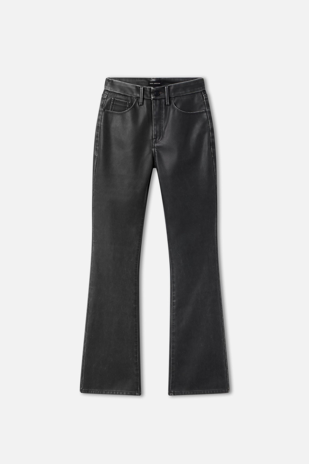 Good Classic Bootcut Faux Leather Pants in Black001
