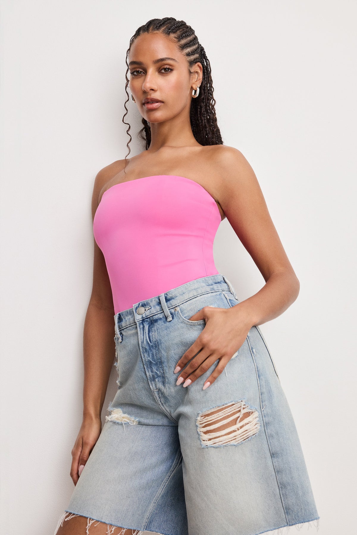 Sculpting Corset Strapless Bodysuit in Berry Sorbet010