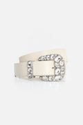 DOLLY CLASSIC CRYSTAL LEATHER BELT | WHITE001